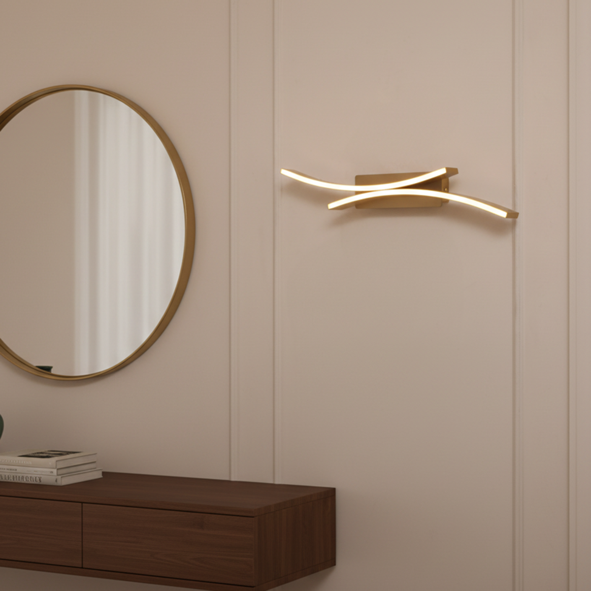 Shop Pawan Medium Brass LED Wall Light Interior Lights