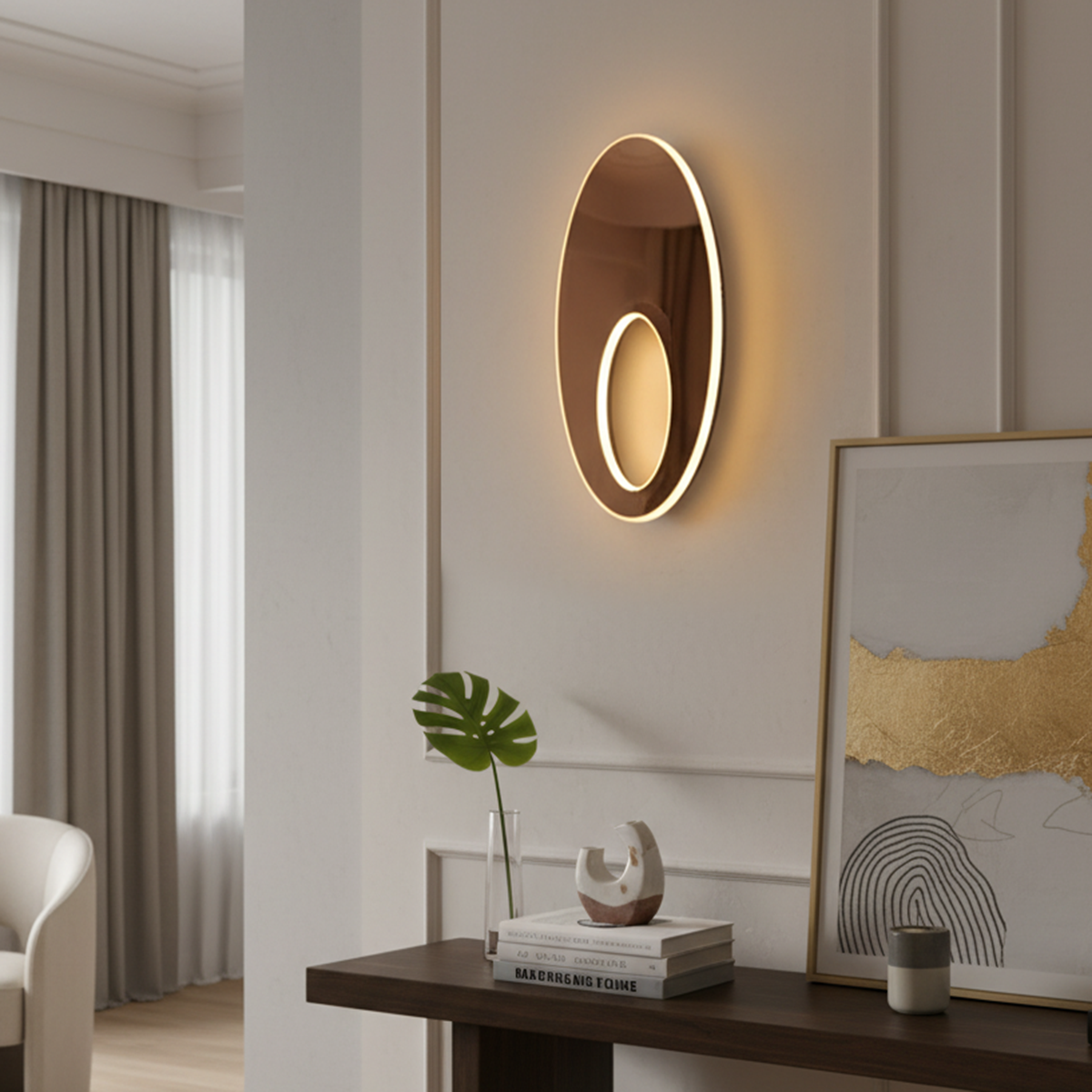 Shop Sinclair Rose Gold LED Wall Light Interior Lights