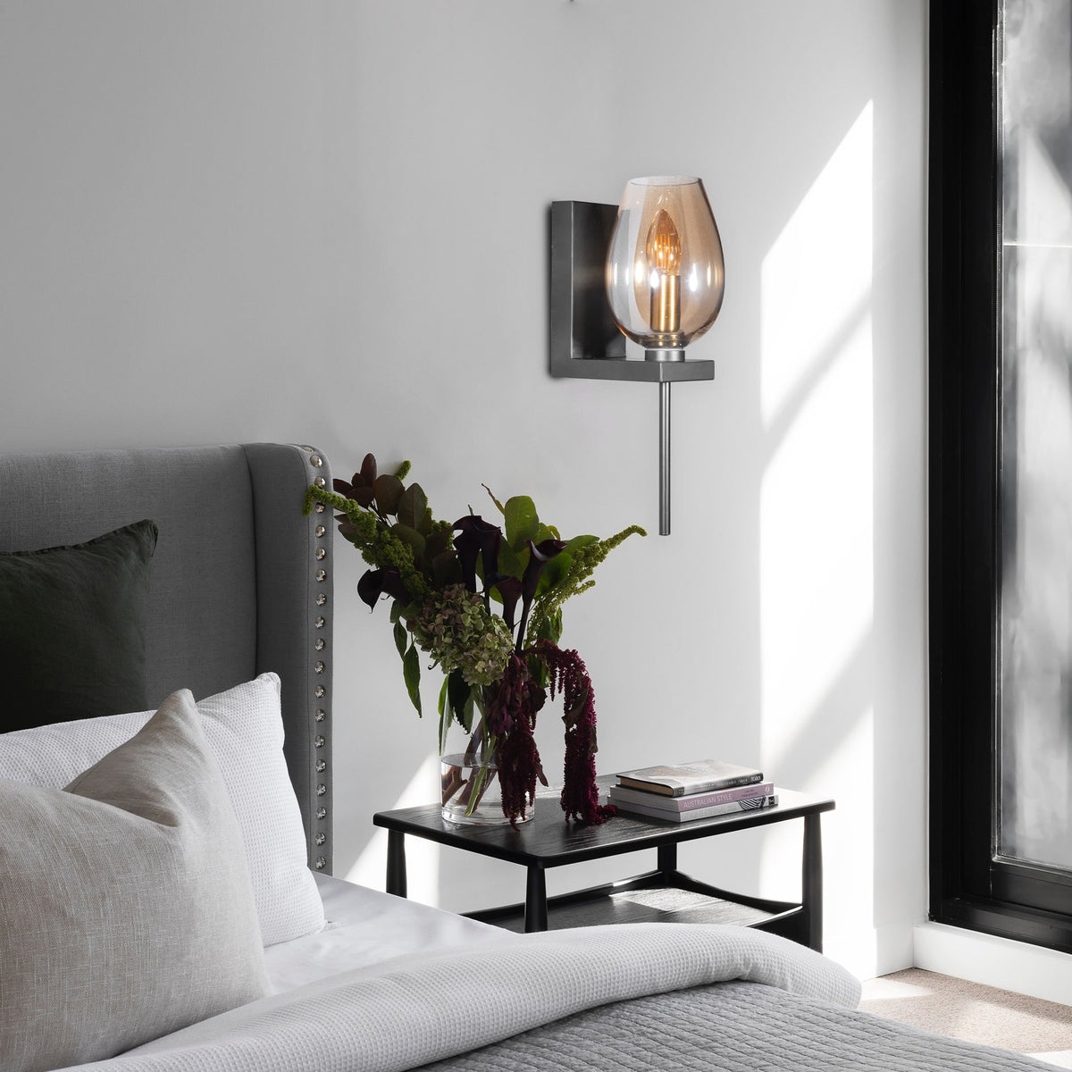 Buy Opera Amber Glass Wall Lamp bedrooms