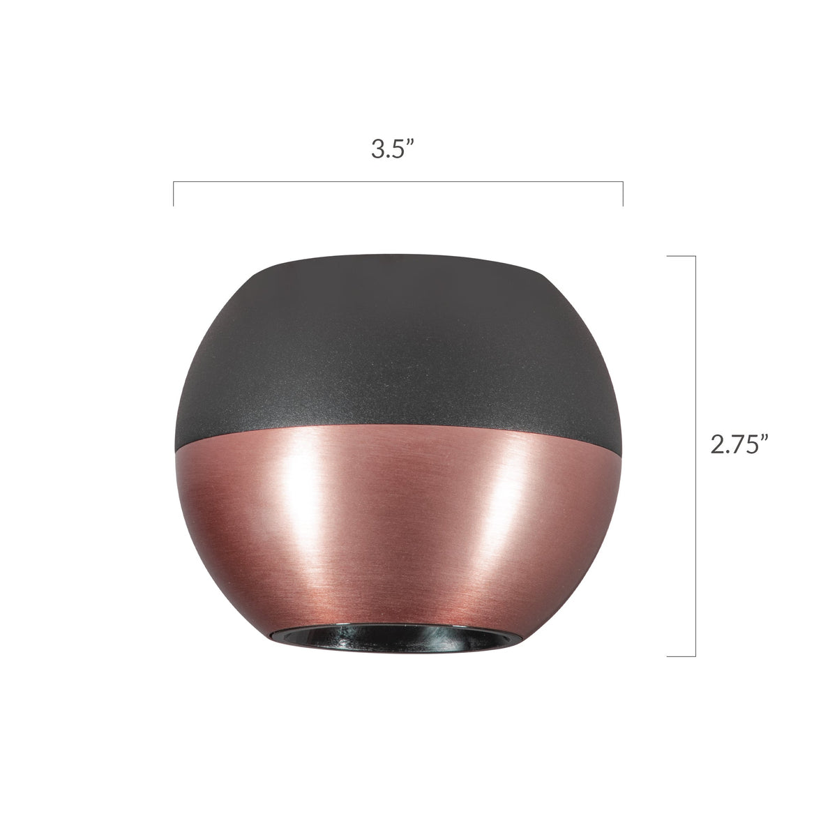 NXT Black Copper LED Ceiling Light Size
