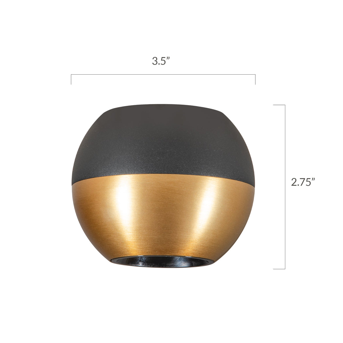 NXT Black Gold LED Ceiling Light size
