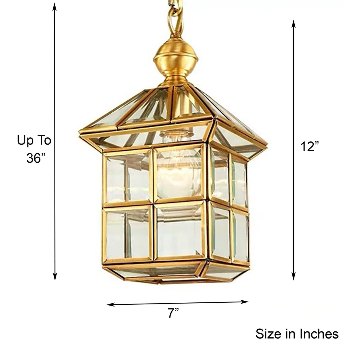 Square Brass Pendant Lamp India