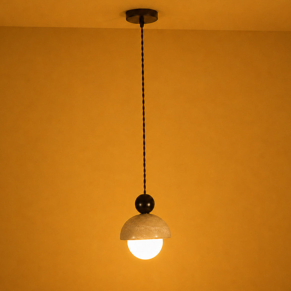Travertine Globe LED Pendant Light