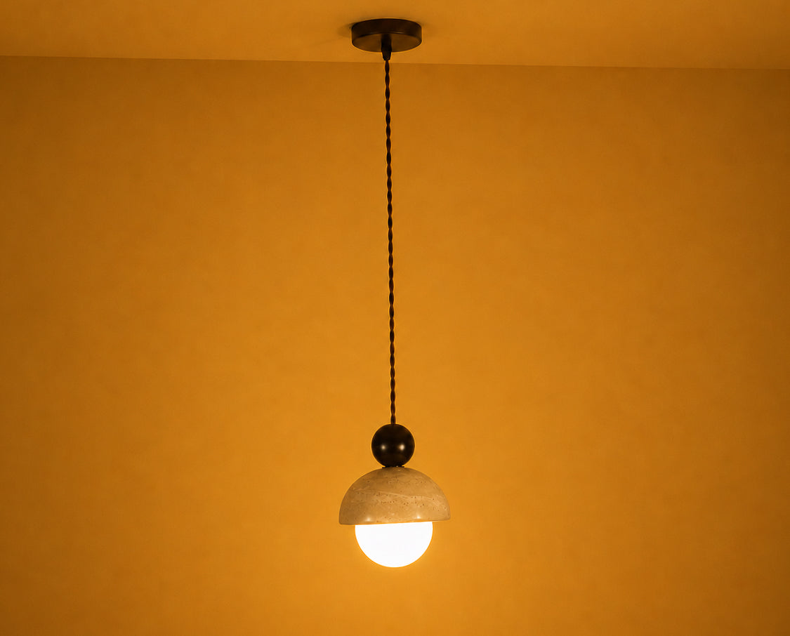 Travertine Globe LED Pendant Light