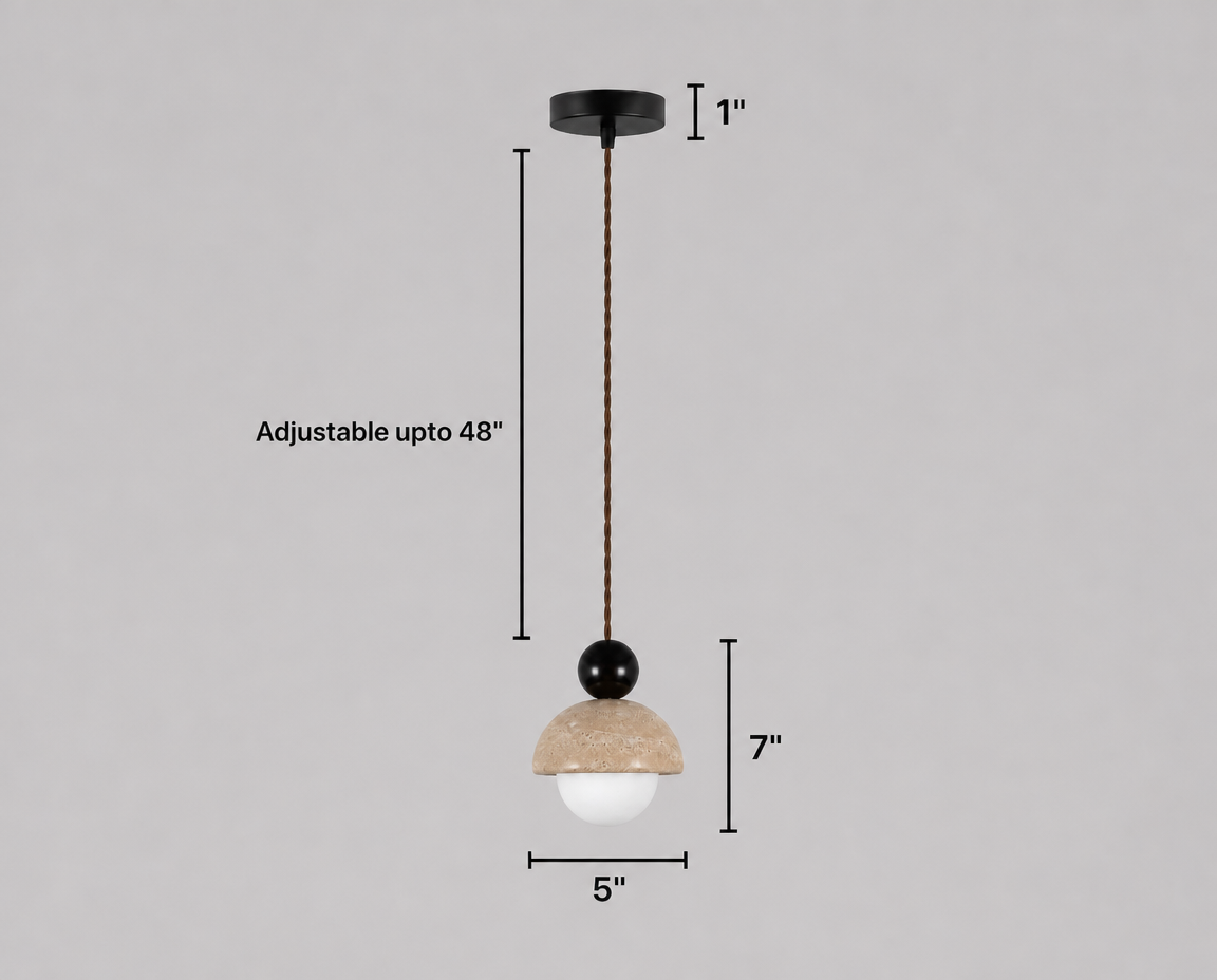 Travertine Globe LED Pendant Light