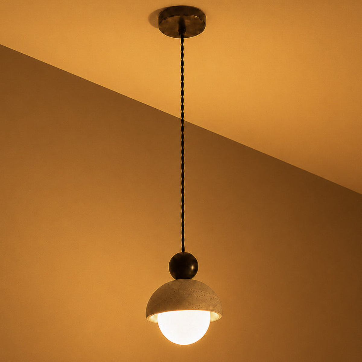 Travertine Globe LED Pendant Light