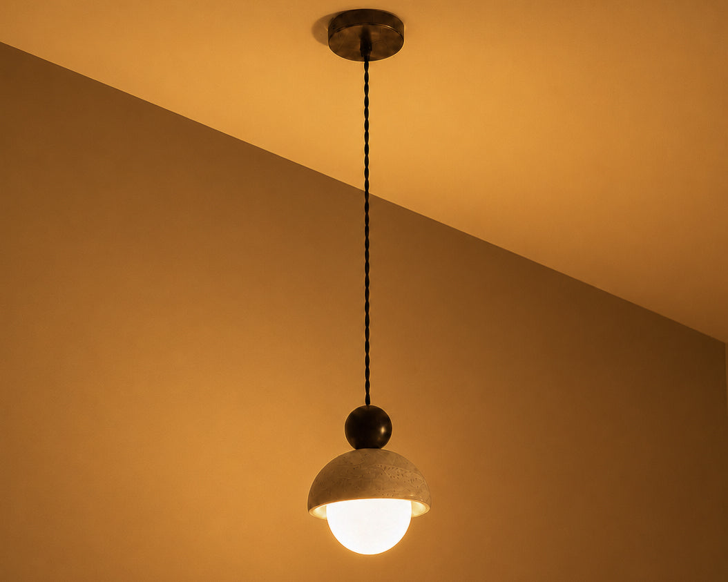 Travertine Globe LED Pendant Light