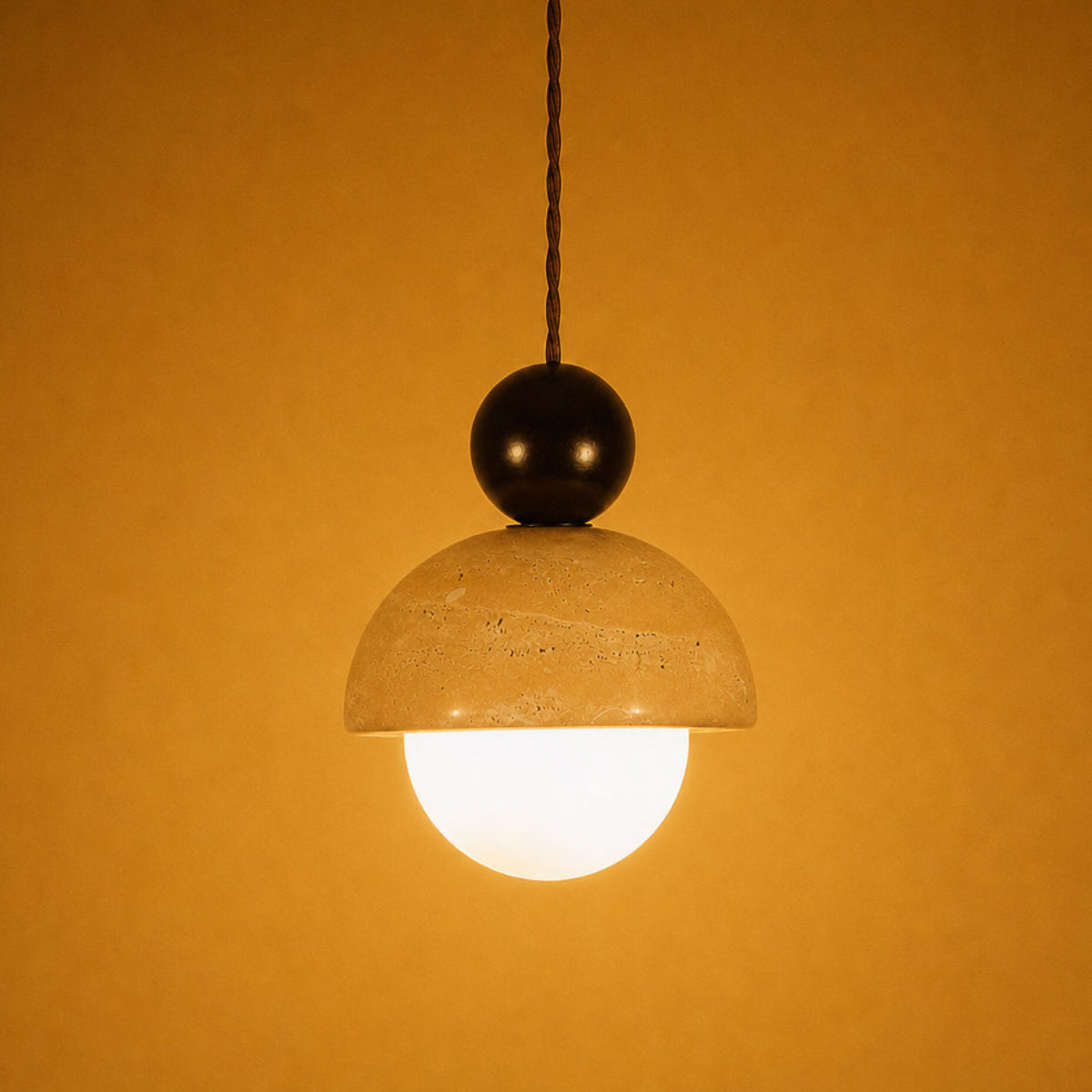 Travertine Globe LED Pendant Light
