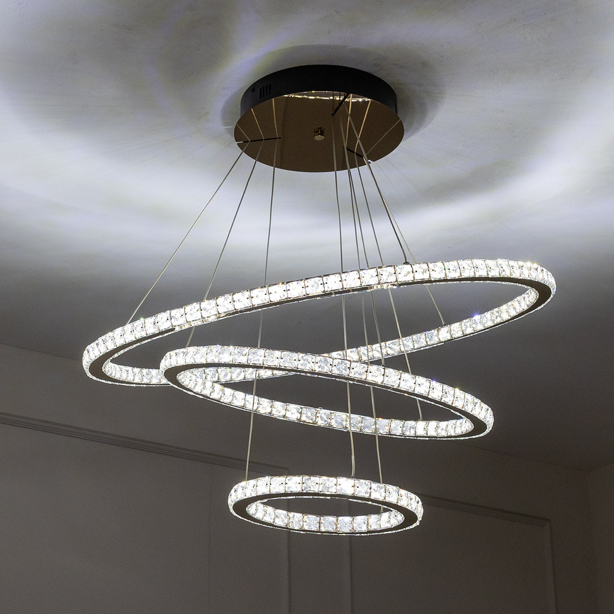 Baga Crystal Smart Dimmable Remote LED Chandelier Bangalore