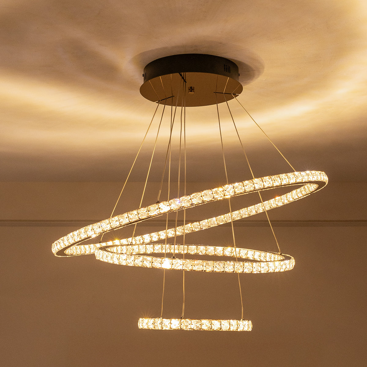 Baga Crystal Smart Dimmable Remote LED Chandelier Dining Room