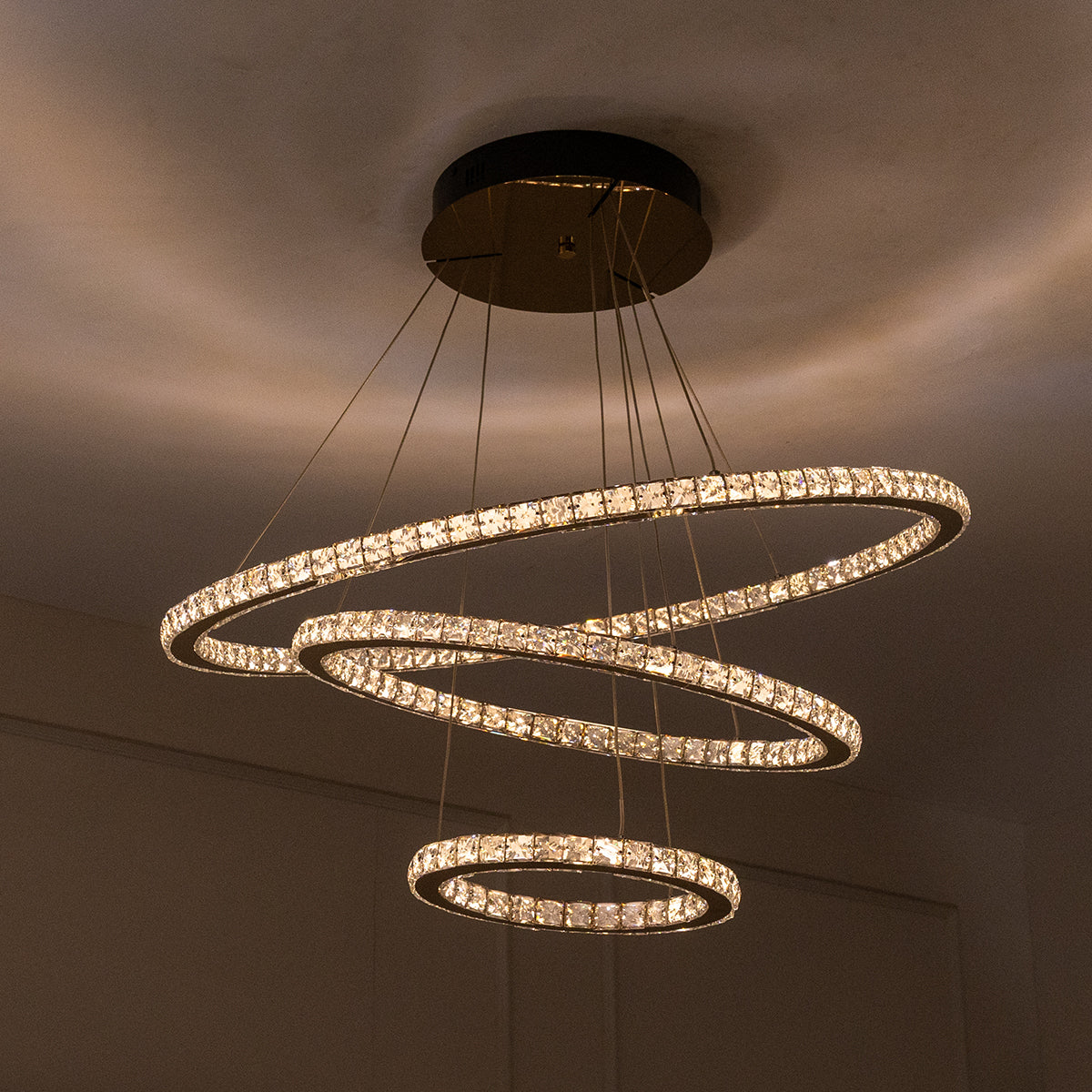 Baga crystal Smart Dimmable Remote LED Chandelier bangalore online