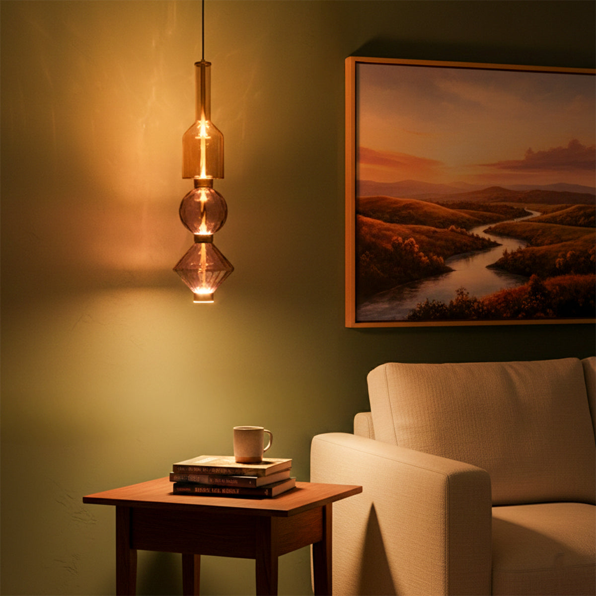 Buy Amara Glass Long LED Pendant Light Decorative