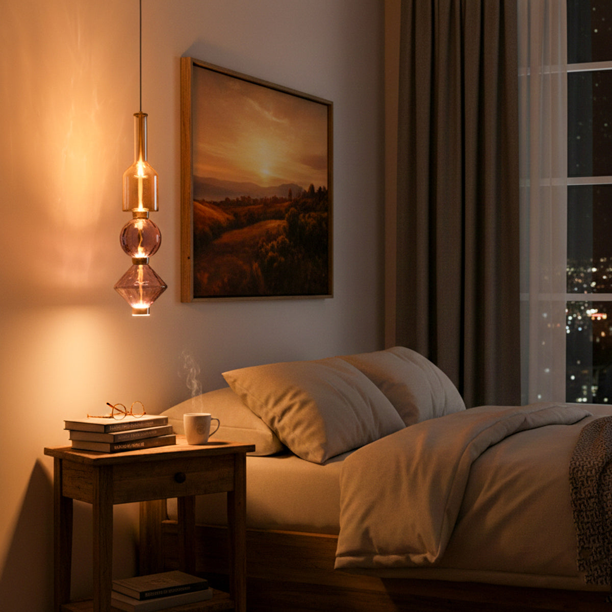 Buy Amara Glass Long LED Pendant Light bangalore