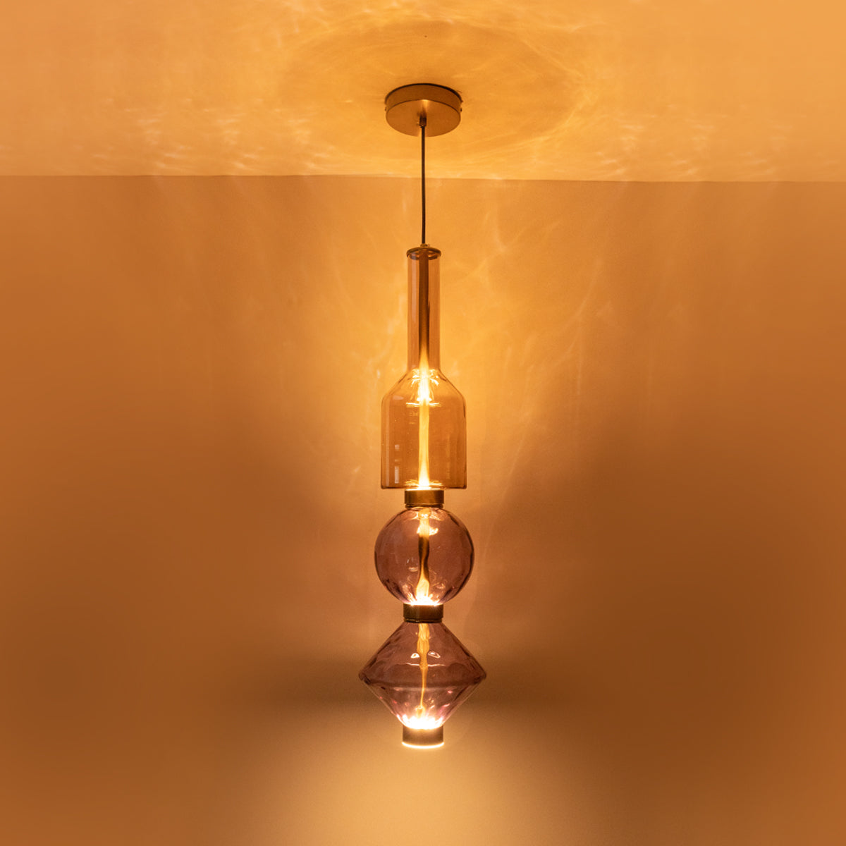 Buy Amara Glass Long LED Pendant Light livingroom