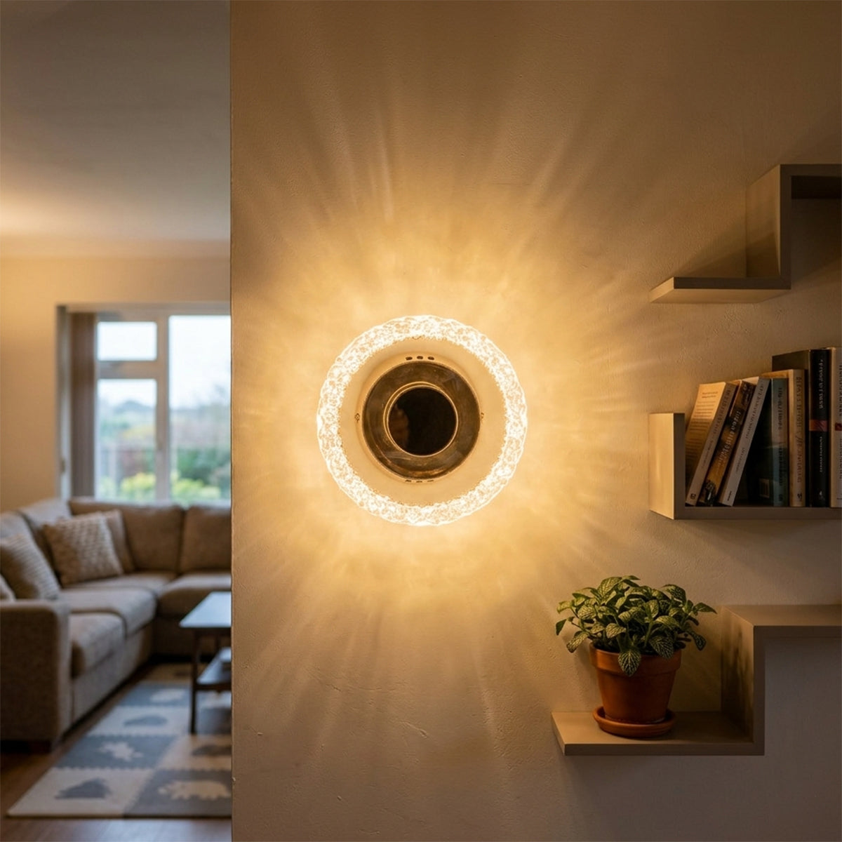 Buy Athena Round Crystal LED Wall Light livingroom