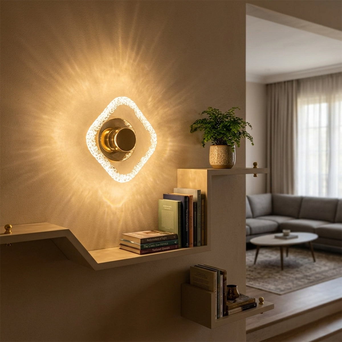 Buy Athena Square Crystal LED Wall Light bedroom