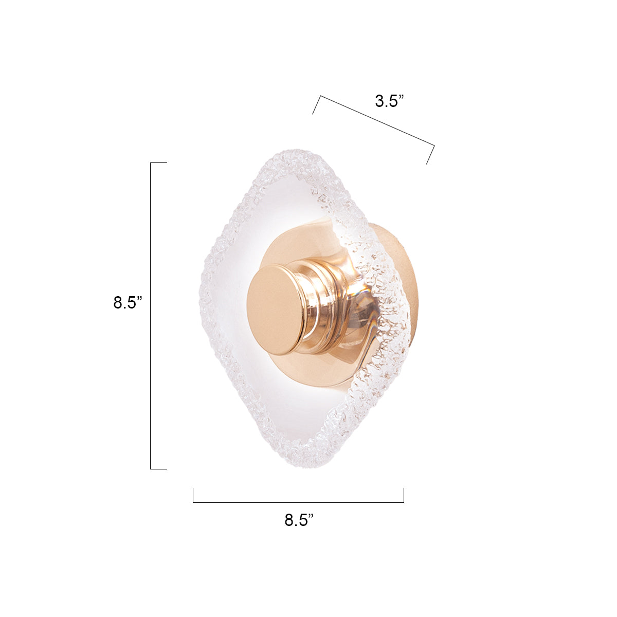 Buy Athena Square Crystal LED Wall Light size