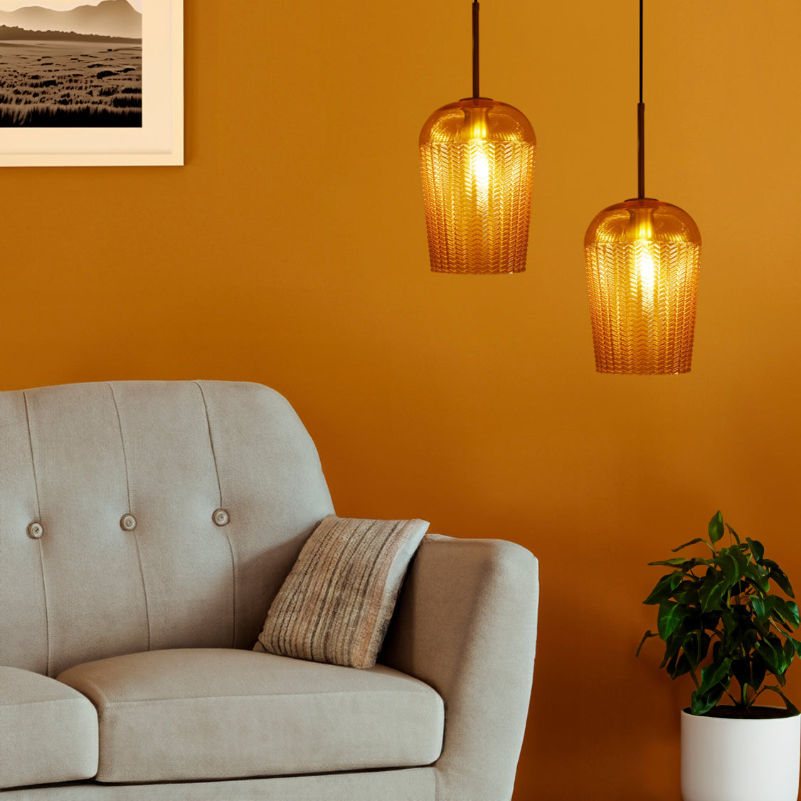 Buy Be Gracious Amber Pendant Light Living Room