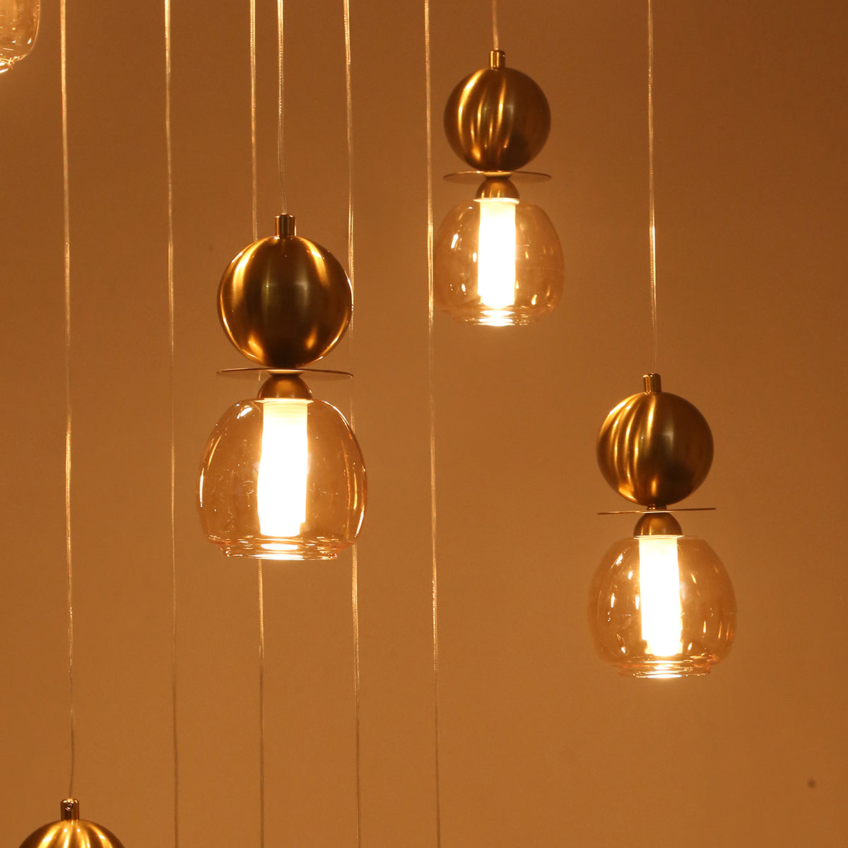 Beautiful Day Brass Double Height LED Chandelier