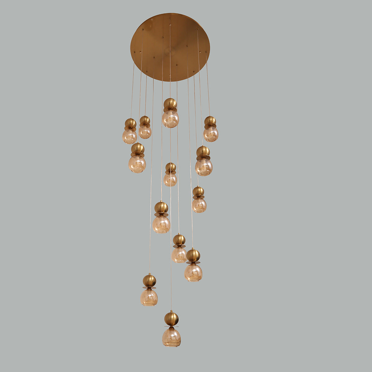 Beautiful Day Brass Double Height LED Chandelier