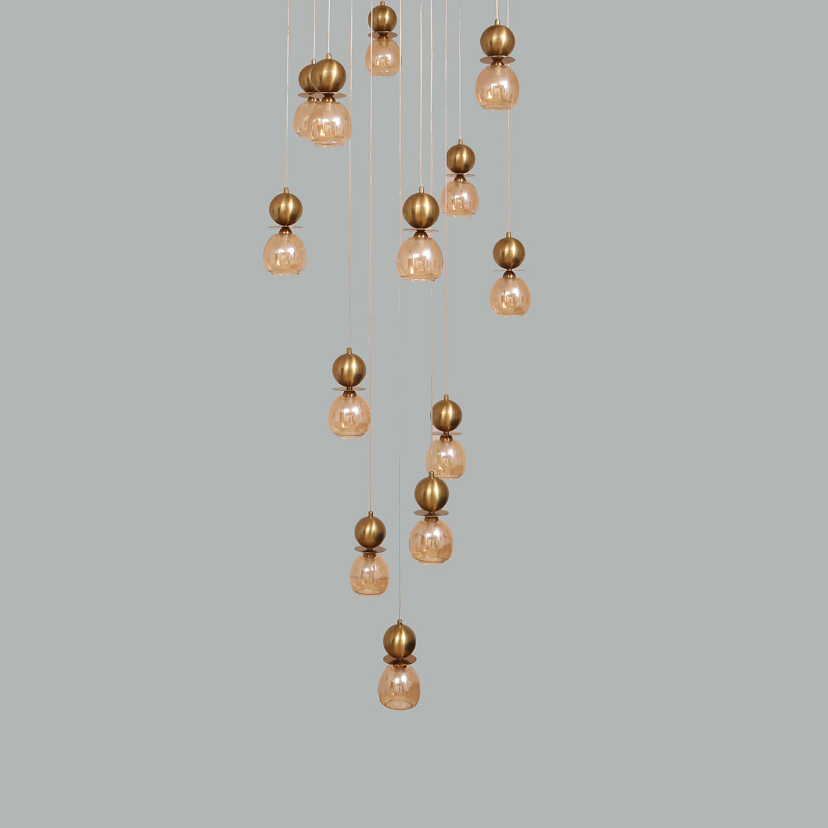 Beautiful Day Brass Double Height LED Chandelier