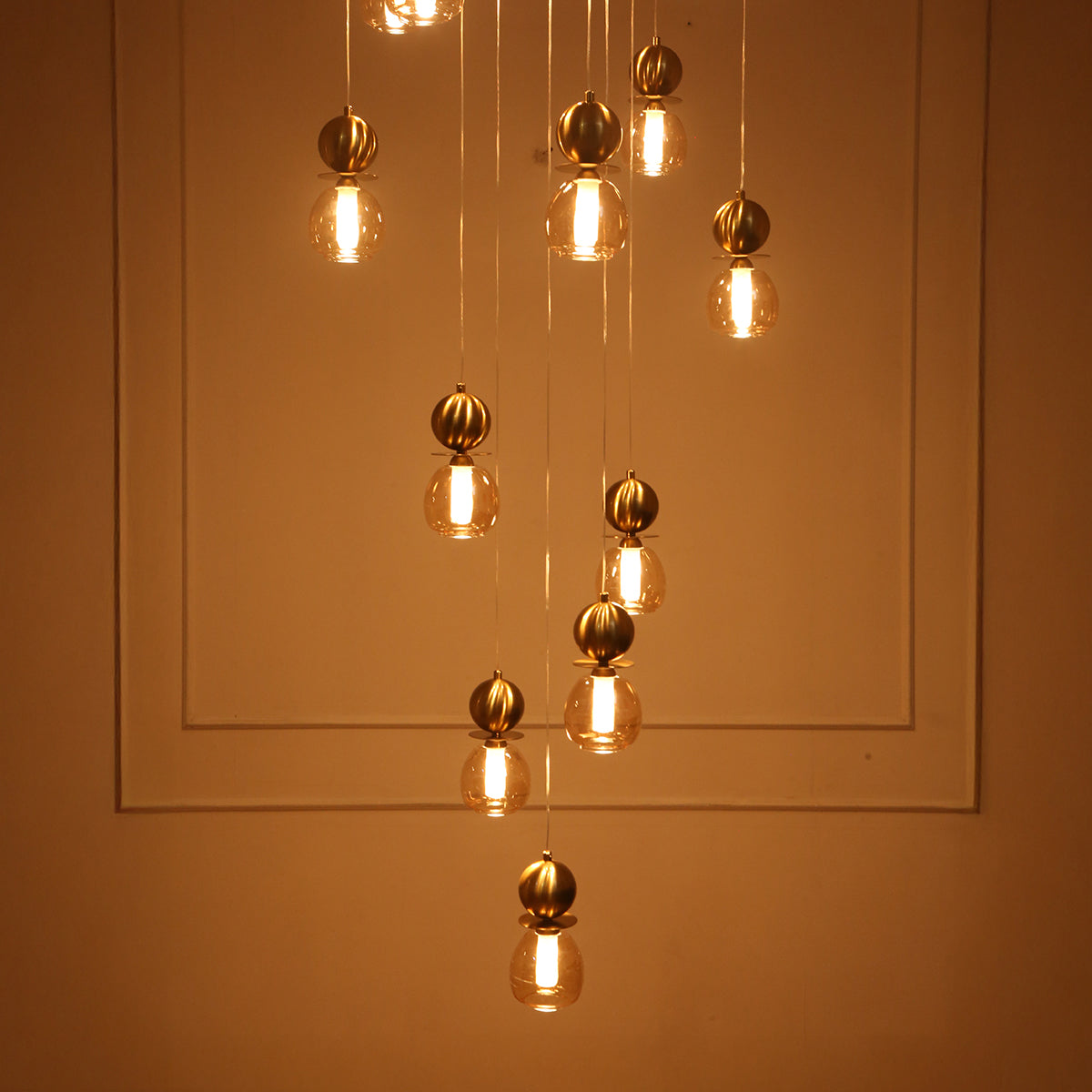 Beautiful Day Brass Double Height LED Chandelier