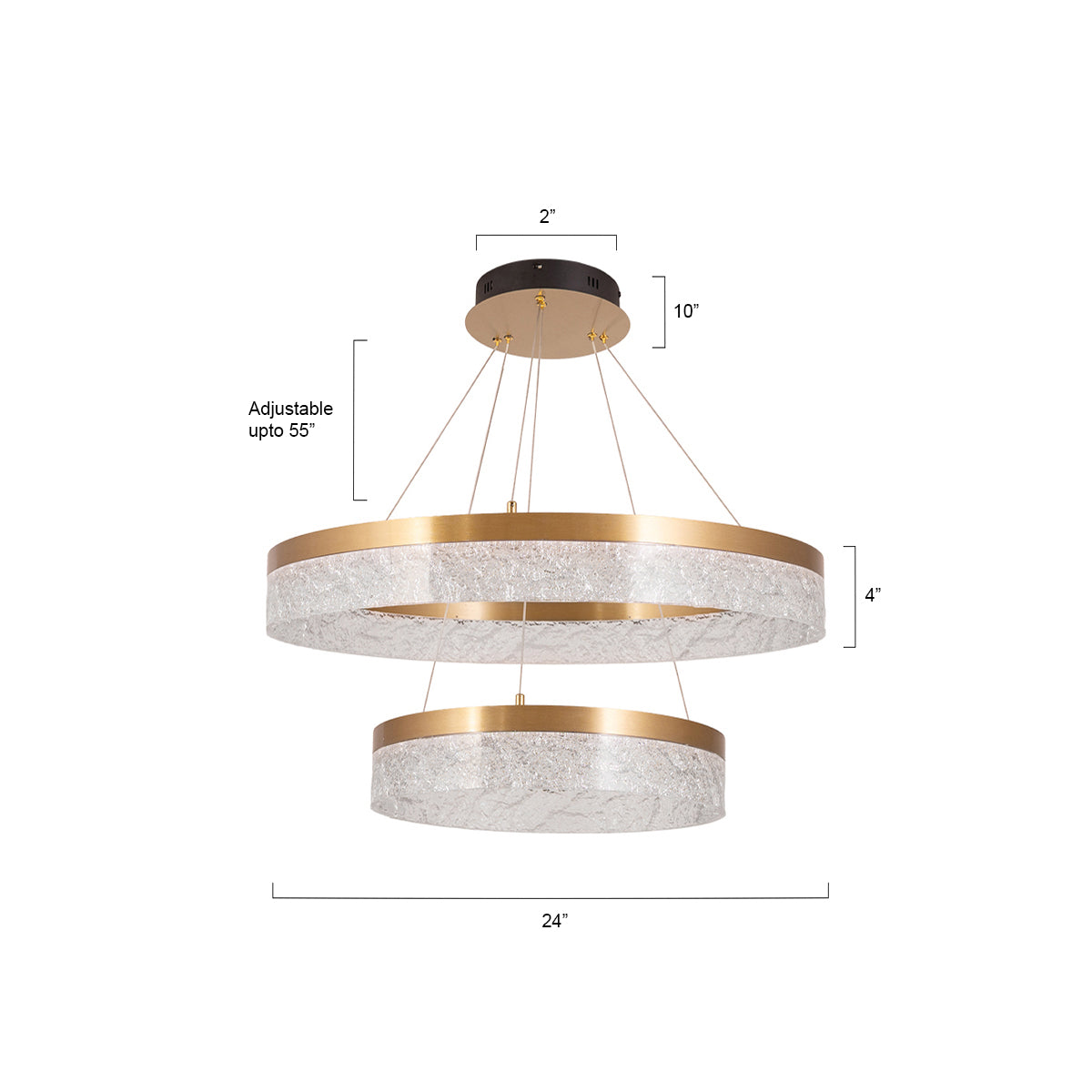 Buy Blaze 600mm 3 Colour LED Chandelier size