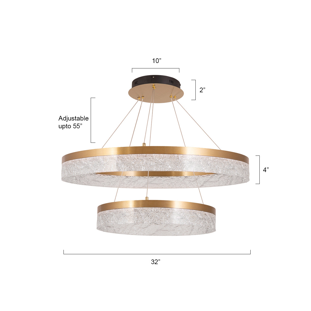 Buy Blaze 800mm 3 Colour LED Chandelier size