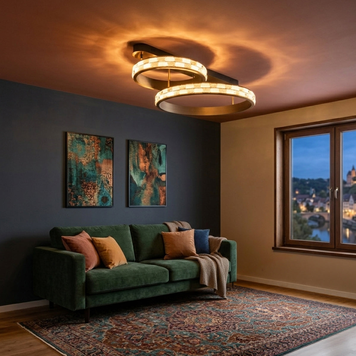 Buy Blend in Dimmable Remote LED Chandelier bedroom