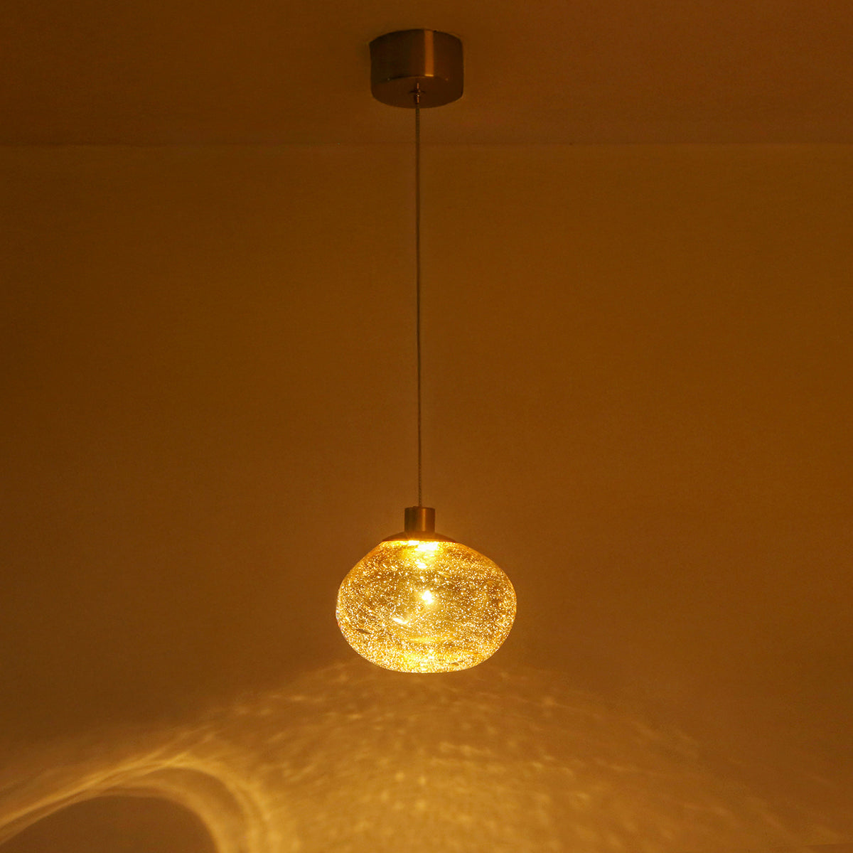 Buy Blown Glass Amber LED Pendant Light Bangalore