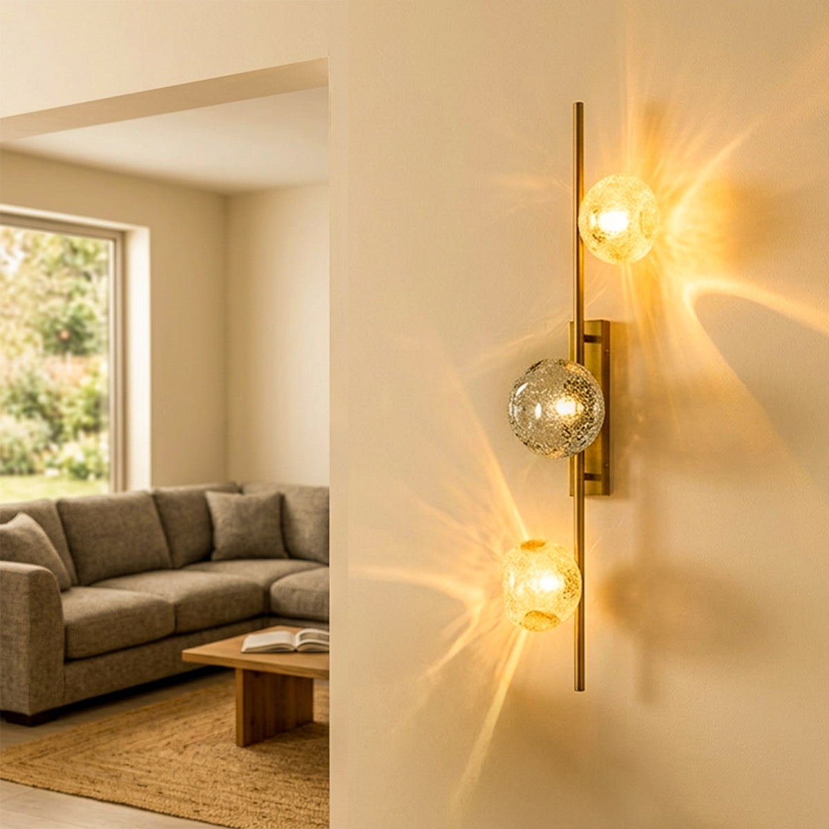Buy Blown Glass Large LED Wall Light livingroom