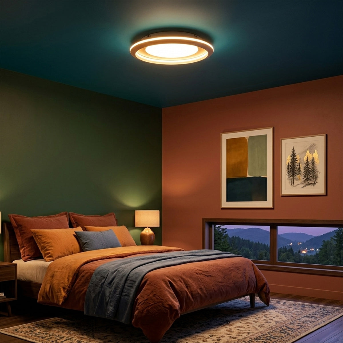 Buy Bright Wood Smart Dimmable Remote LED Chandelier Ceiling Light bedroom