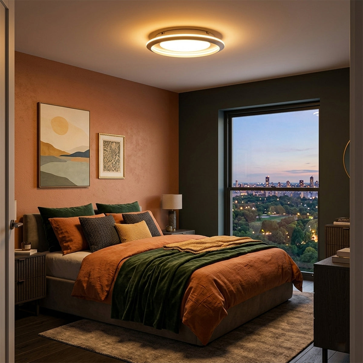 Buy Bright Wood Smart Medium Dimmable Remote LED Chandelier Ceiling Light bedroom