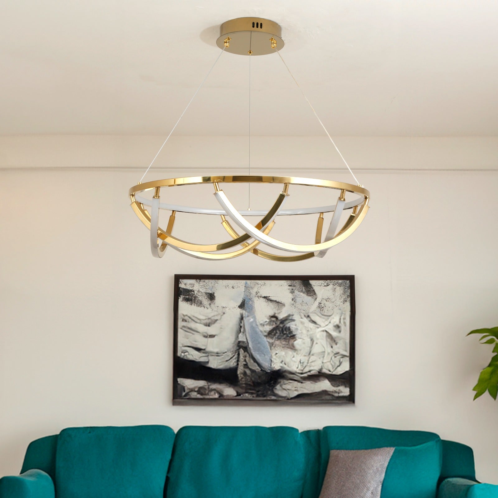 Buy Close Bond Gold ( 3 Colour ) LED Chandelier Living