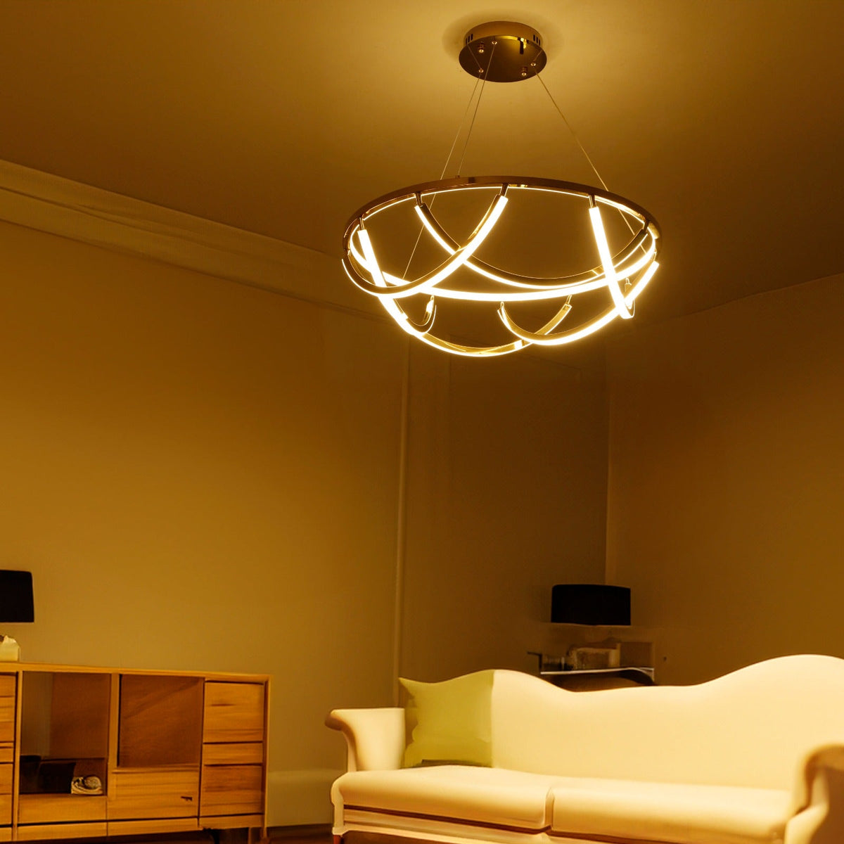 Buy Close Bond Gold ( 3 Colour ) LED Chandelier Living