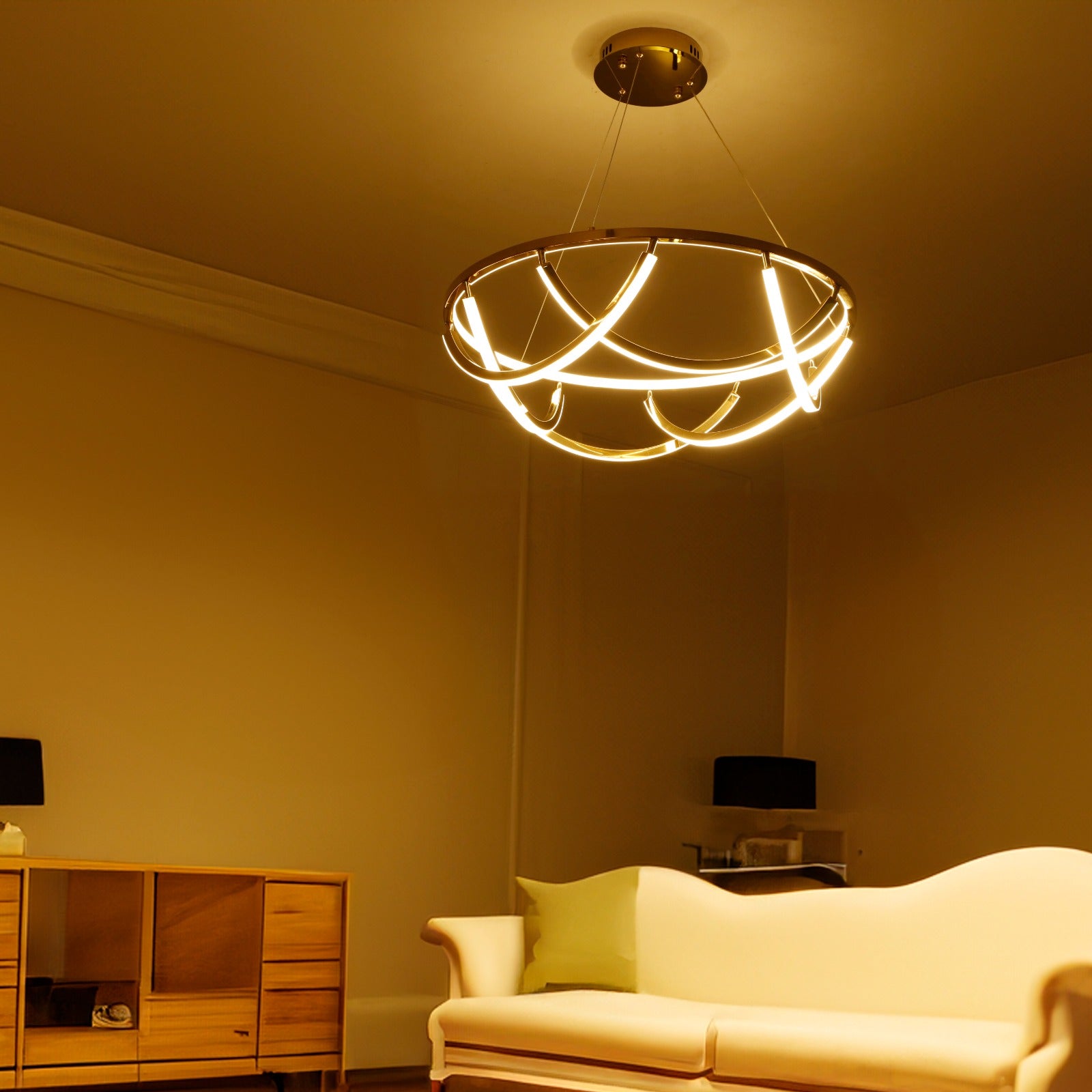 Buy Close Bond Gold ( 3 Colour ) LED Chandelier Living