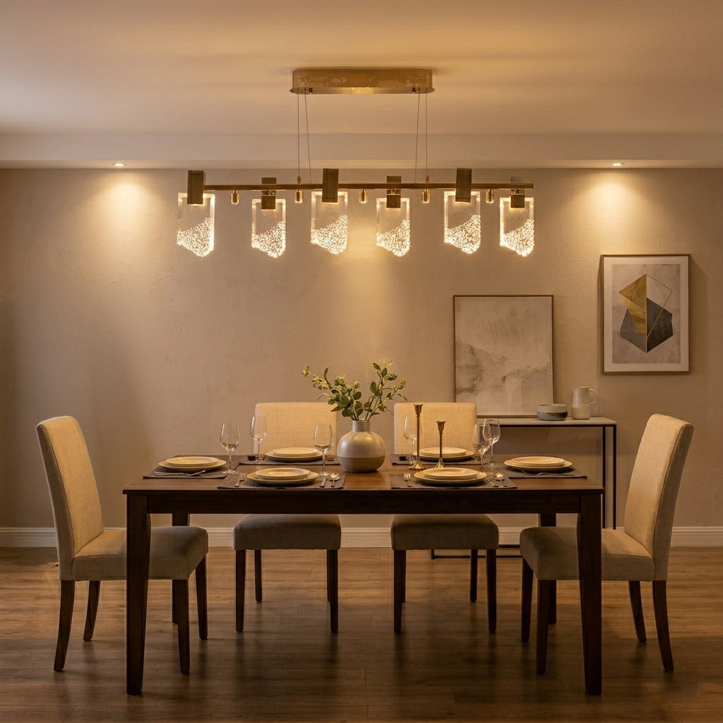 Buy Crystal Cove Long LED Chandelier livingroom