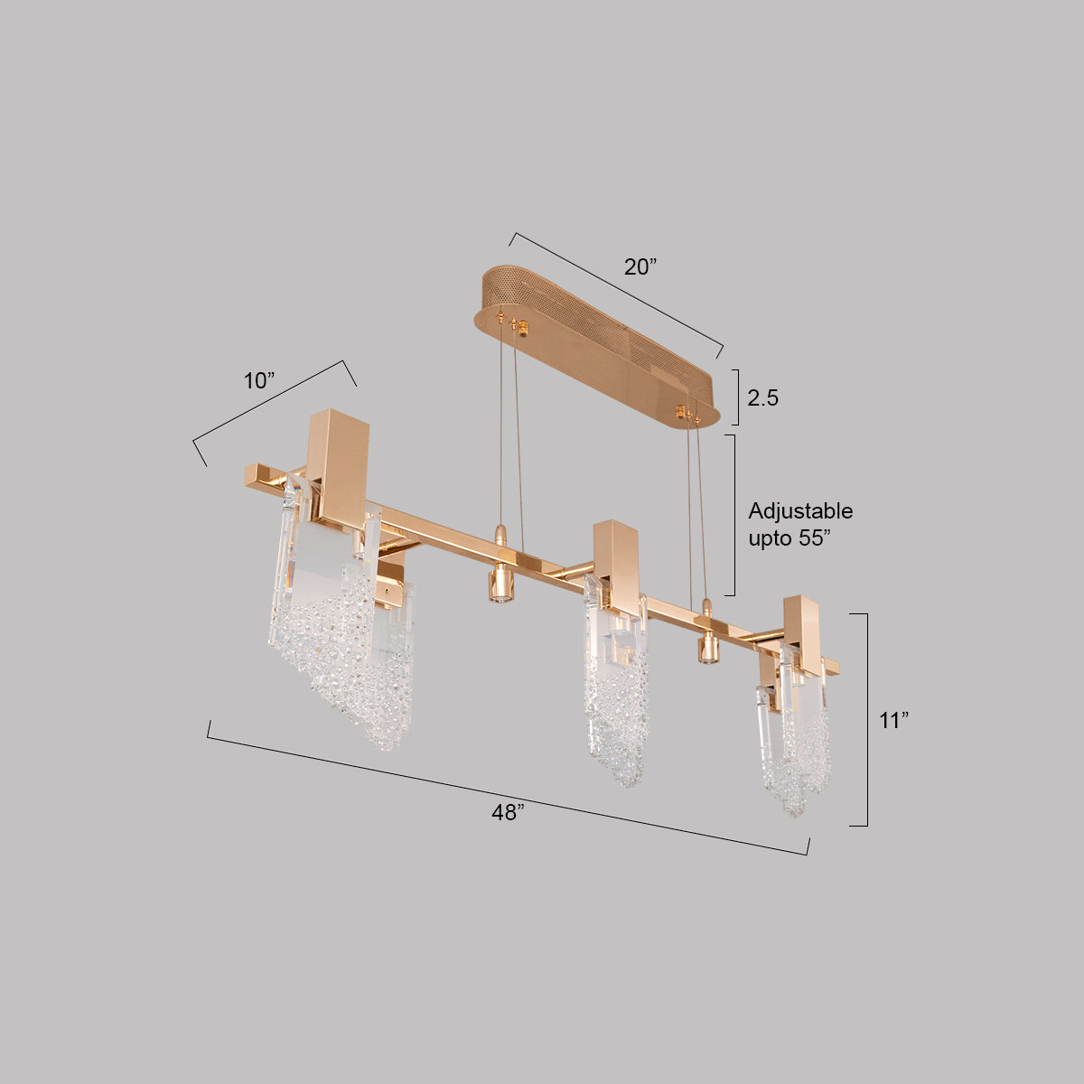 Buy Crystal Cove Long LED Chandelier online home