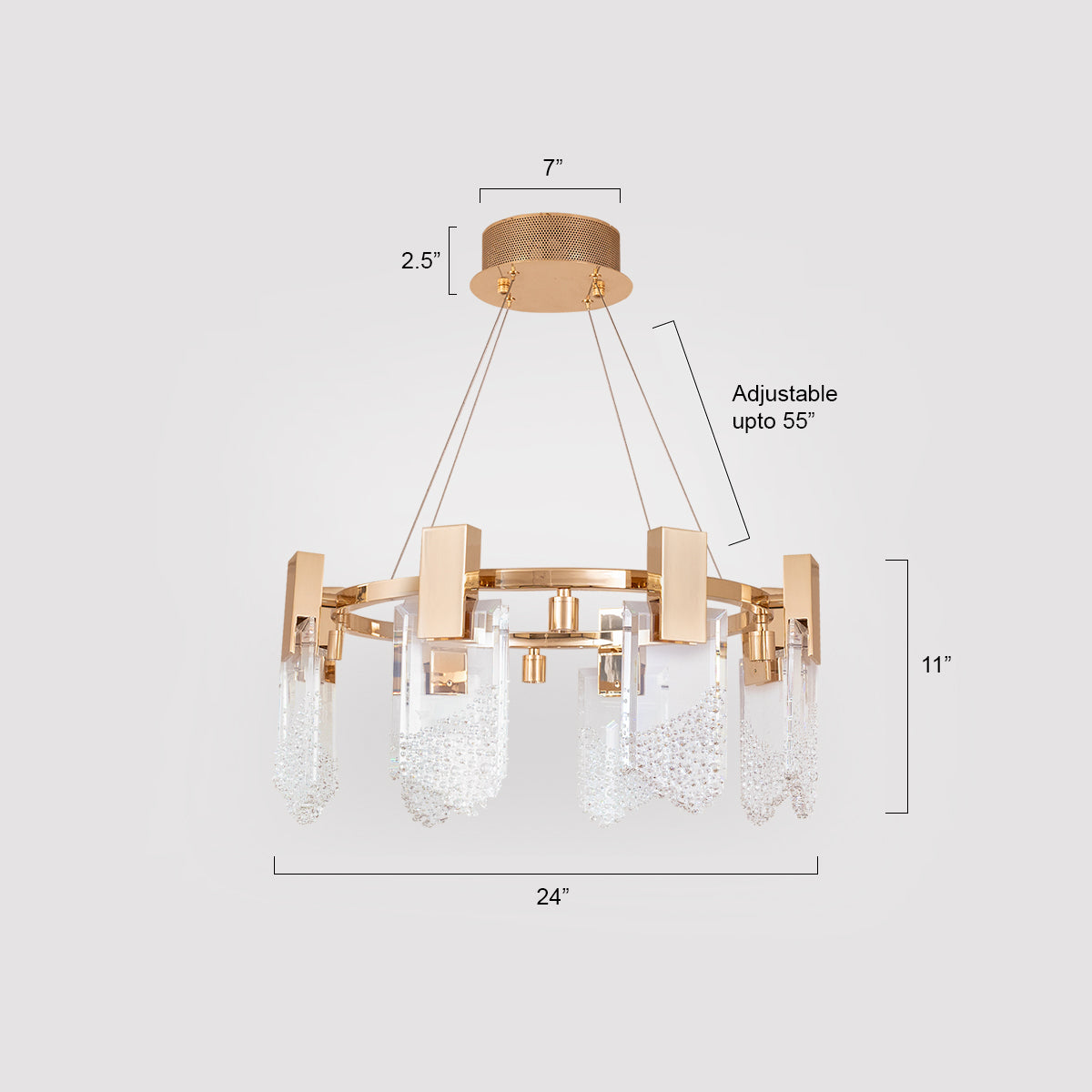 Buy Crystal Cove Round LED Chandelier size