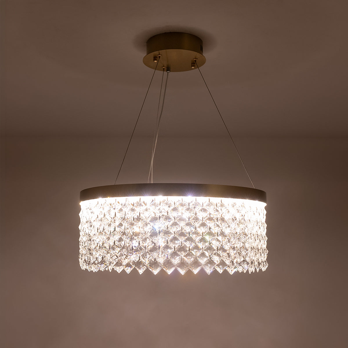 Buy Crystal Lake 500mm Dimmable_Remote LED Chandelier bangalore