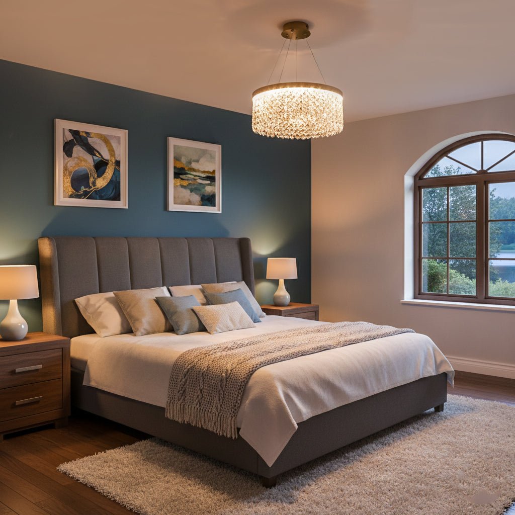 Buy Crystal Lake 500mm Dimmable_Remote LED Chandelier bedroom