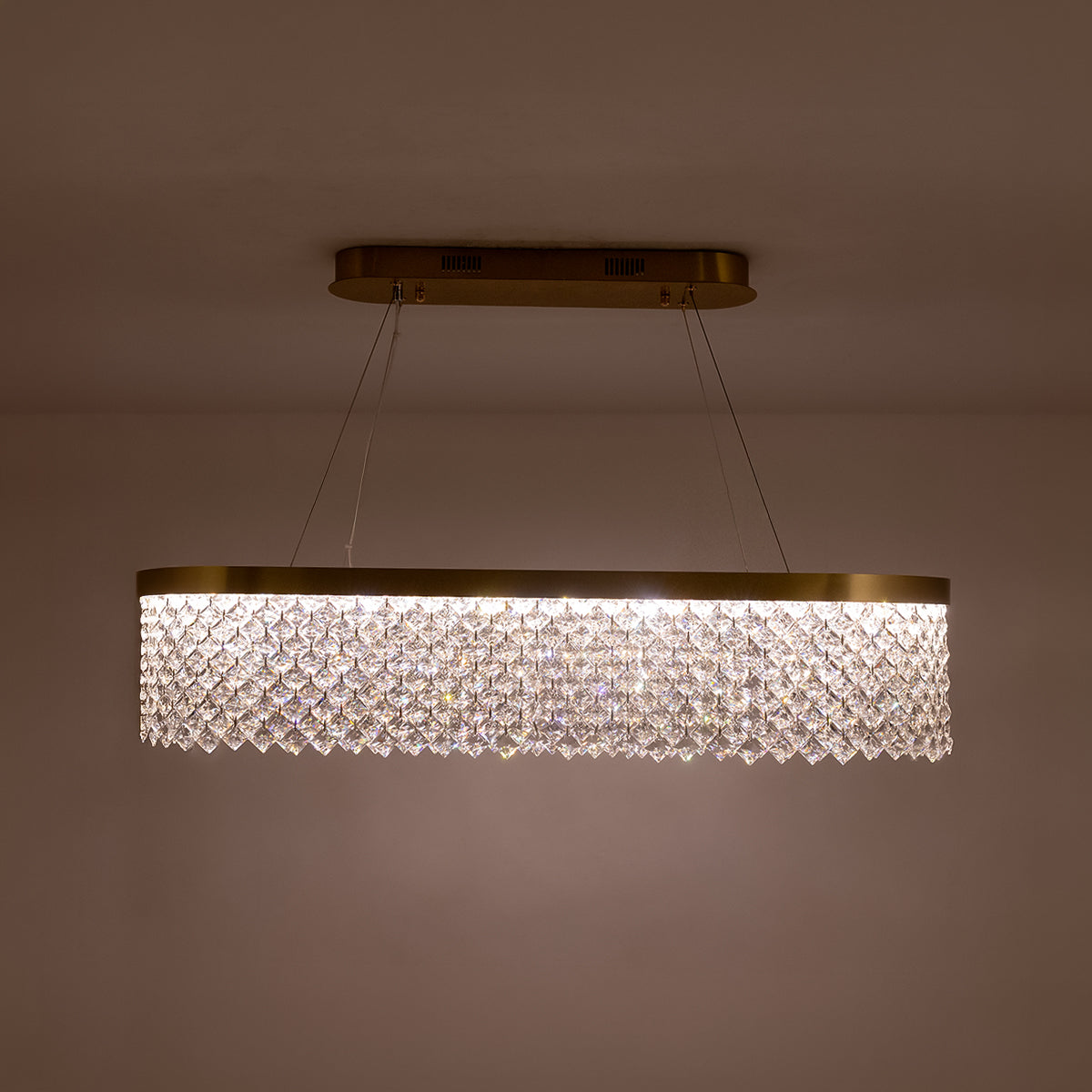 Buy Crystal Lake Long Dimmable Remote LED Chandelier Decorative