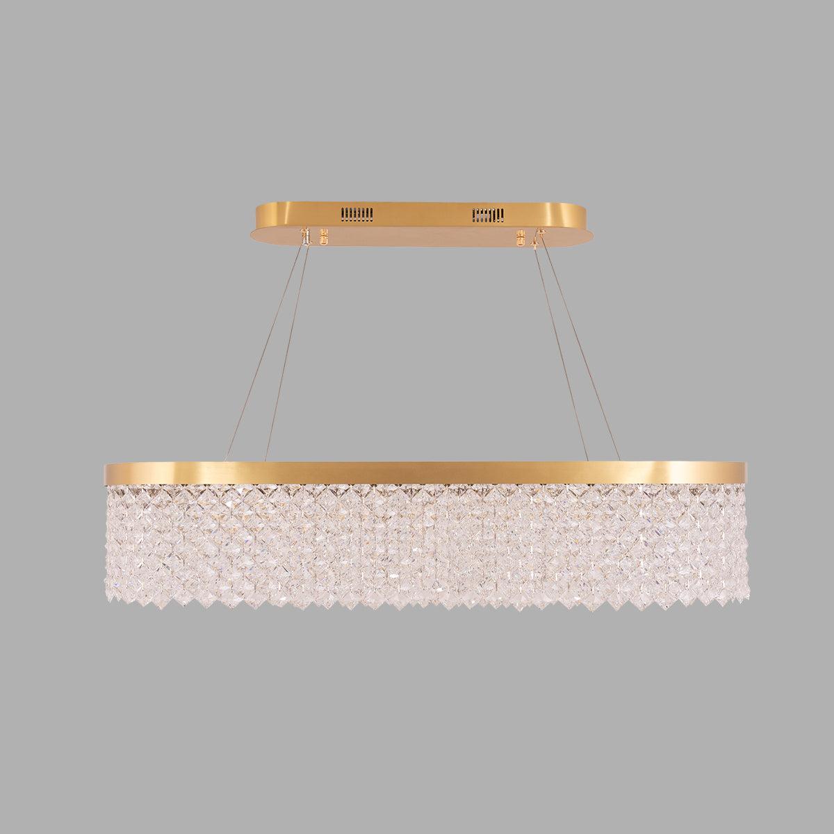 Buy Crystal Lake Long Dimmable Remote LED Chandelier bangalore