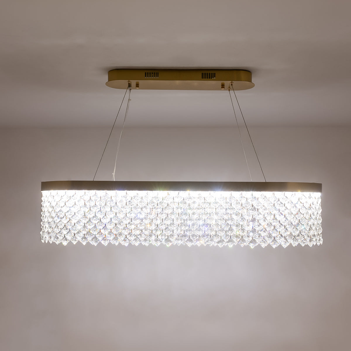 Buy Crystal Lake Long Dimmable Remote LED Chandelier bedroom