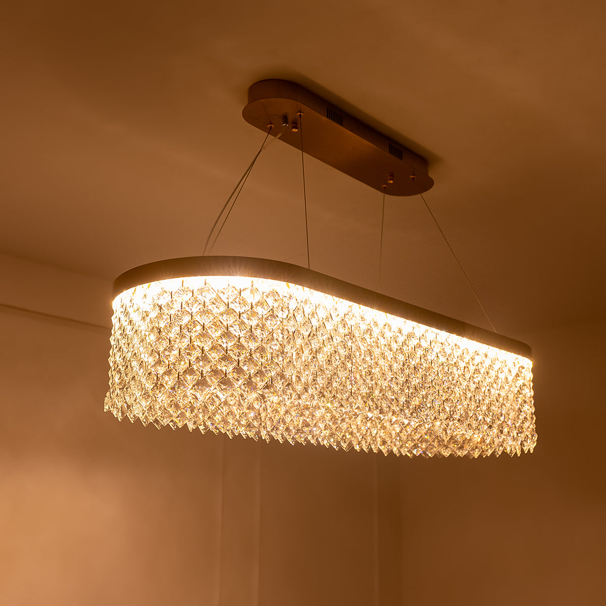 Buy Crystal Lake Long Dimmable Remote LED Chandelier home