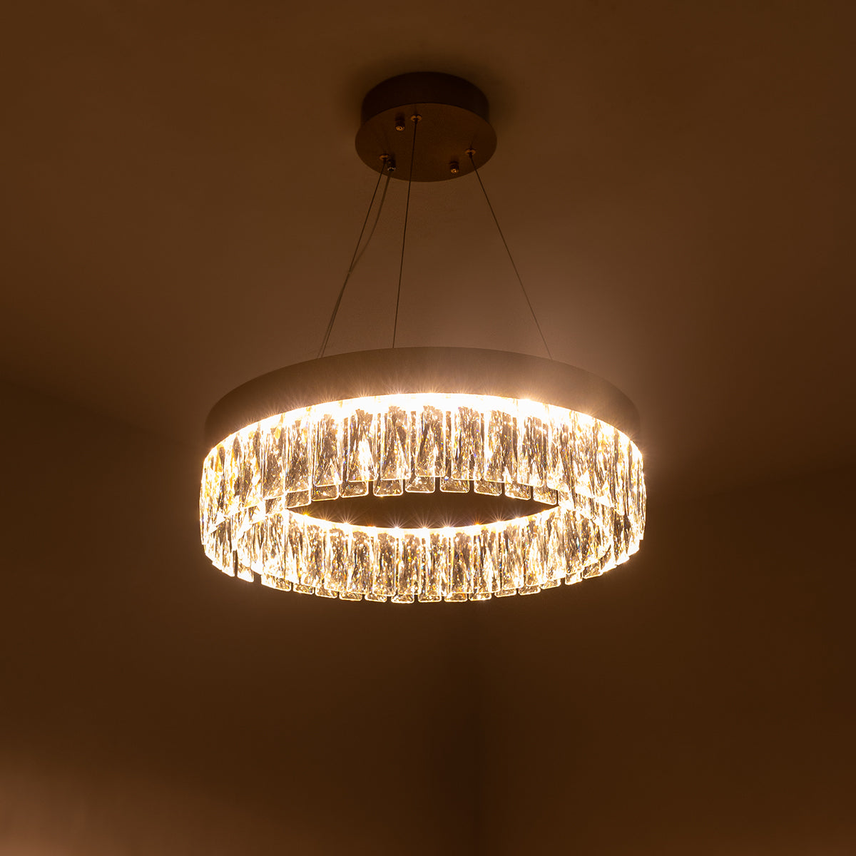 Buy Crystal Ring 500mm Dimmable Remote LED Chandelier Decorative