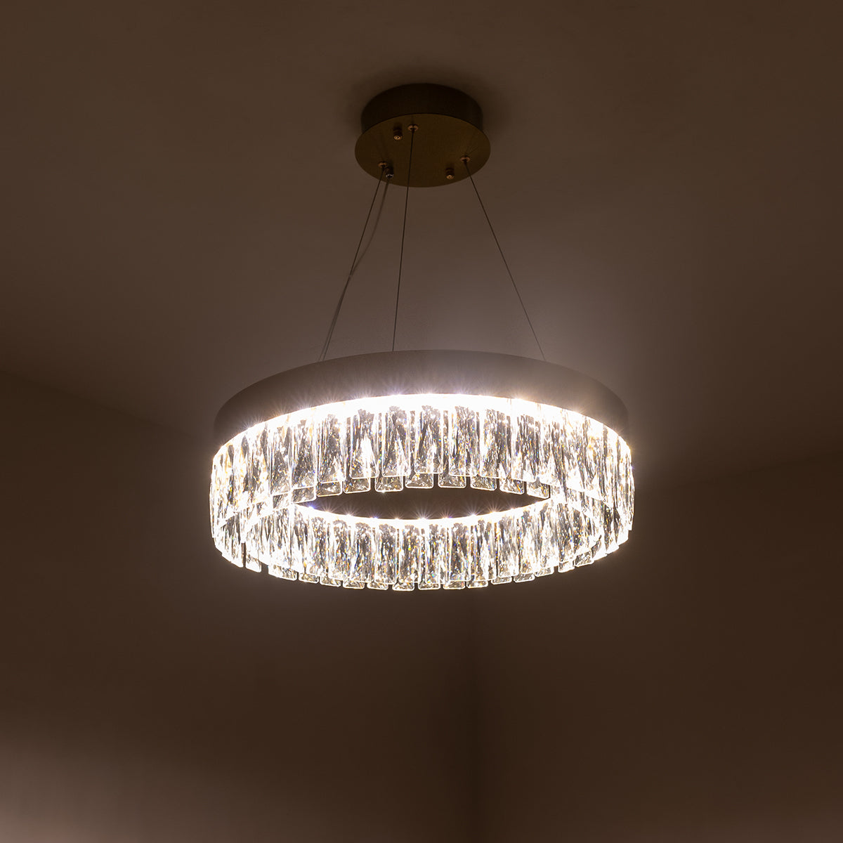 Buy Crystal Ring 500mm Dimmable Remote LED Chandelier Interior home