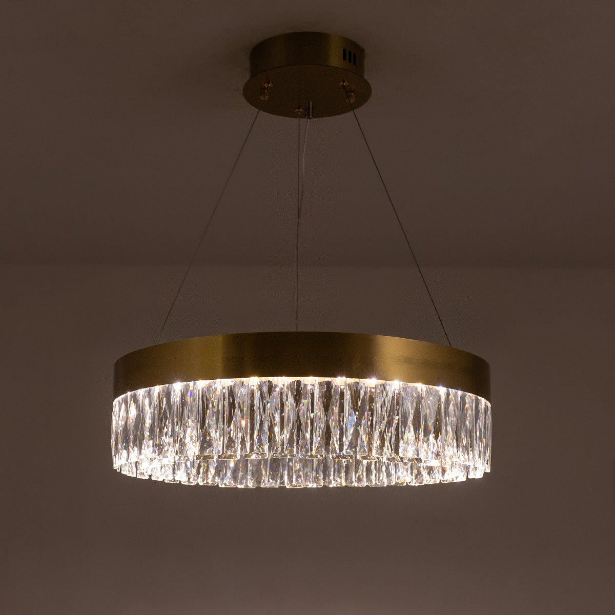 Buy Crystal Ring 500mm Dimmable Remote LED Chandelier bangalore online