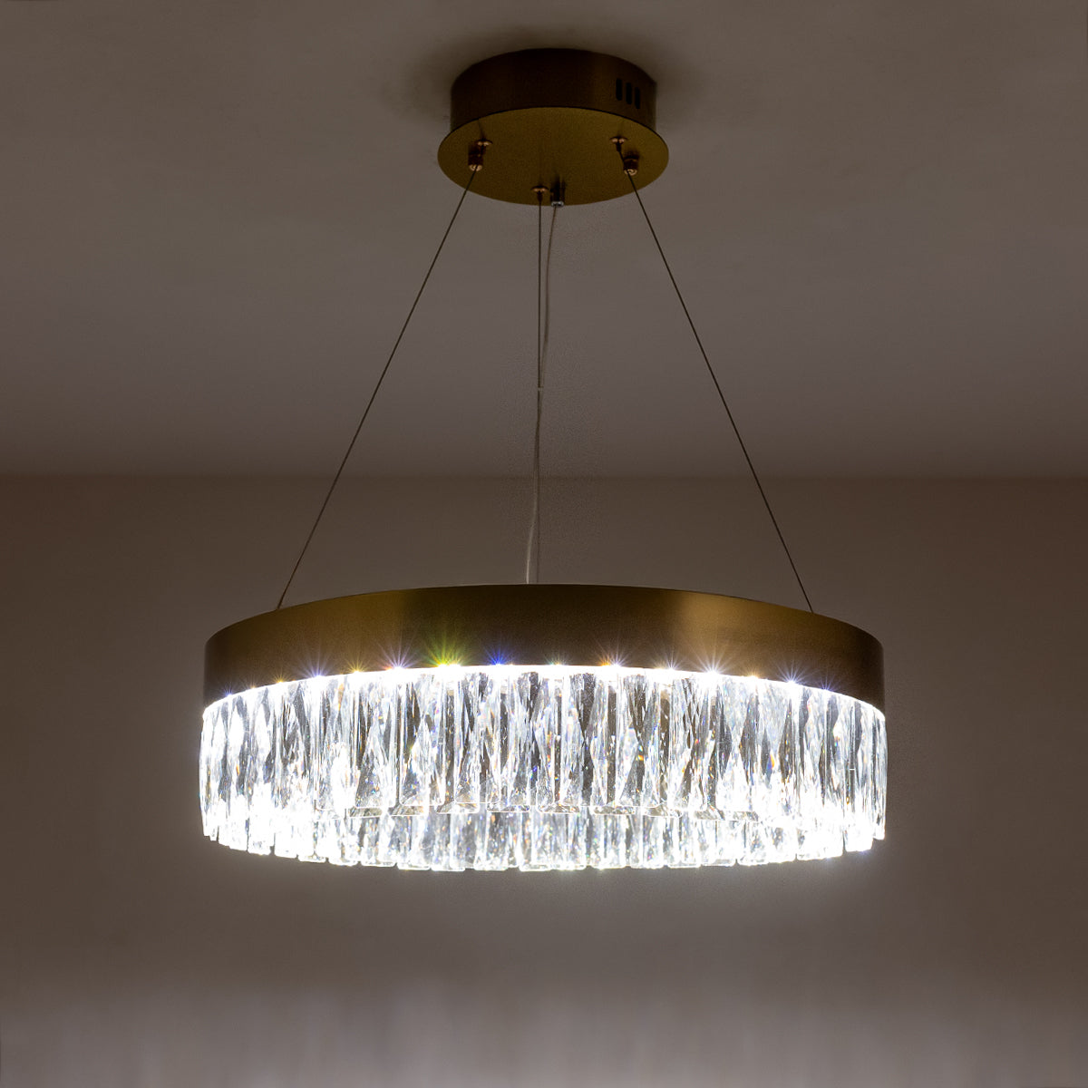 Buy Crystal Ring 500mm Dimmable Remote LED Chandelier bangalore