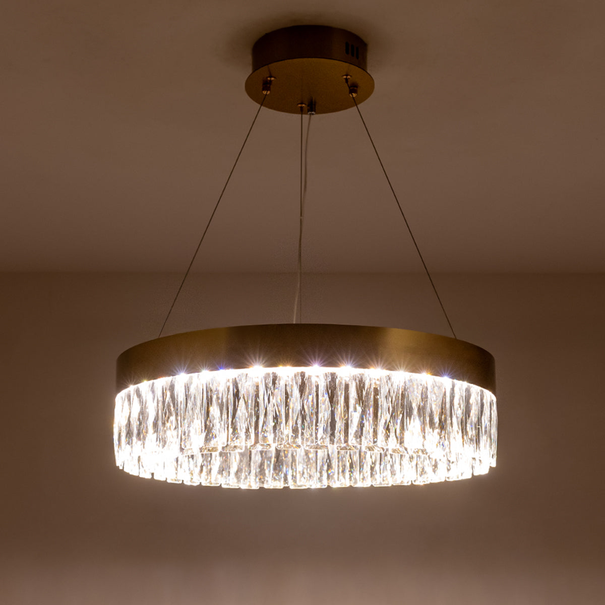 Buy Crystal Ring 500mm Dimmable Remote LED Chandelier home